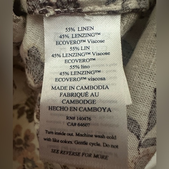 Fatherty Willow Wrap Dress Size XS In Taos Floral Mini Linen Blend Floral - Picture 6 of 7